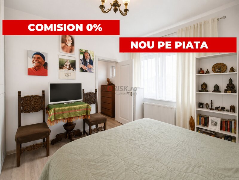 Doua camere cu farmec, 70 mp, 0% comision, renovat 2023, tavane inalte, fara risc.